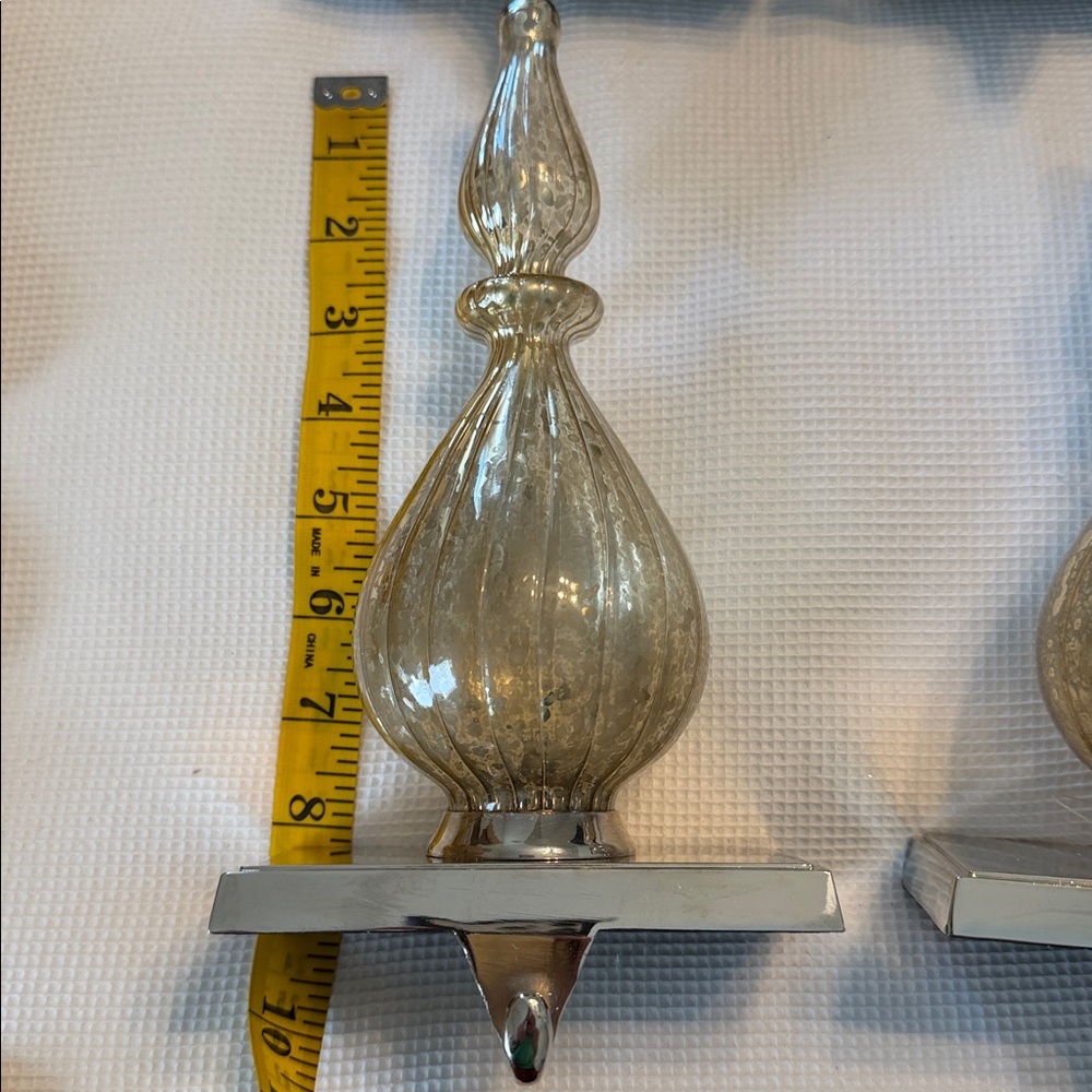 Mercury Glass Stocking Hanger Set of 4 in original boxes - Picture 10 of 14